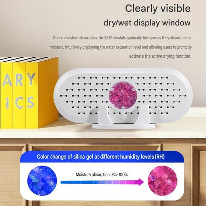 Mini Rechargeable Dehumidifier for Wardrobes, Closets and Shoe Cabinets, Reusable Moisture Absorber with Colour Indicator, Compact Anti-Mould Humidity Control Device Kemu |Fashion Home Kitchen Beauty