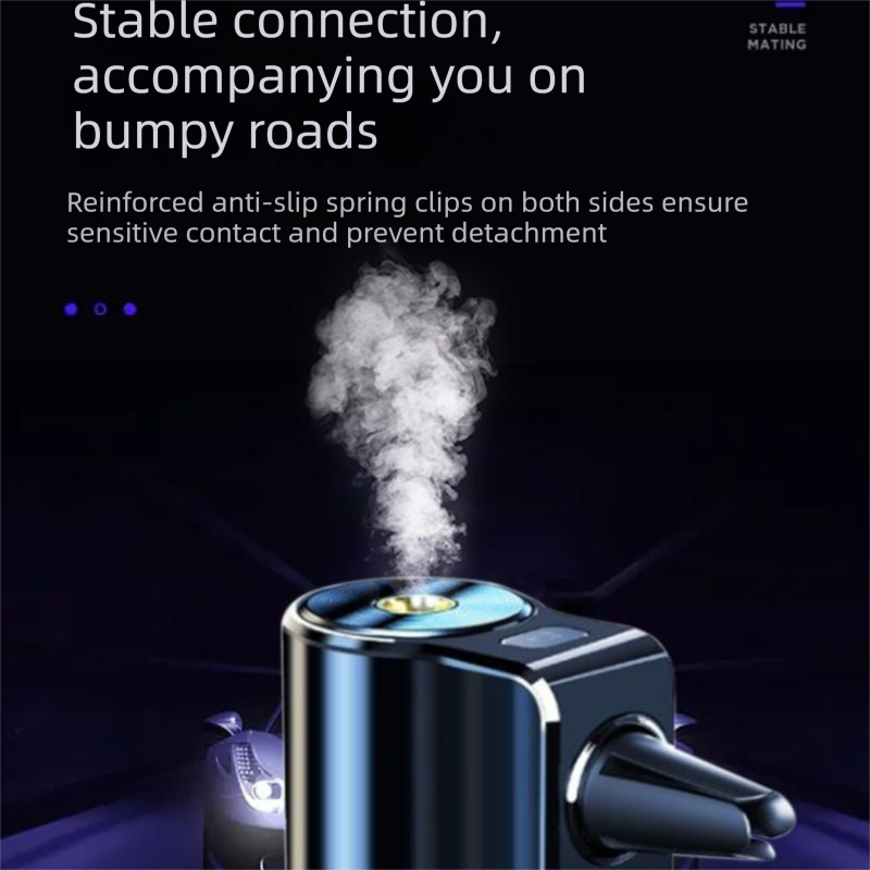 Green Car Vent Air Freshener Diffuser (Includes a 10ml empty essential oil bottle) 3-Speed Adjustable Aroma Atomiser – Compact Aluminum Alloy USB Essential Oil Car Fragrance Clip