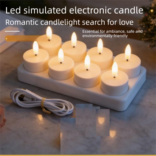 LED Rechargeable Flameless Candle Night Light Set (4 Units, with Lampshade)– USB Charging Decorative Tea Light Ambient Lighting for Christmas & Home Decor Kemu |Fashion Home Kitchen Beauty