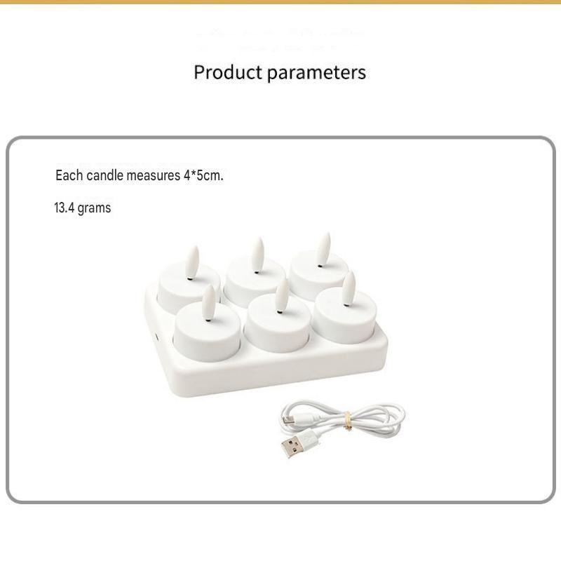 LED Rechargeable Flameless Candle Night Light Set (4 Units, with Lampshade)– USB Charging Decorative Tea Light Ambient Lighting for Christmas & Home Decor