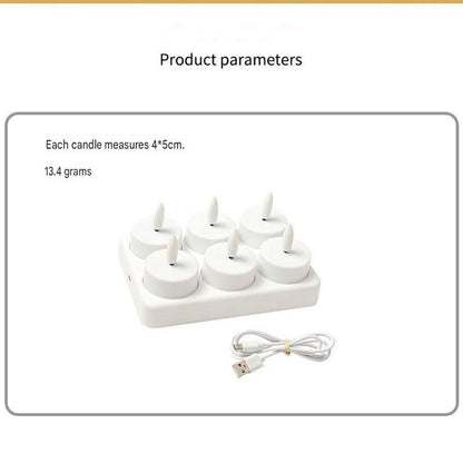 LED Rechargeable Flameless Candle Night Light Set (4 Units, with Lampshade)– USB Charging Decorative Tea Light Ambient Lighting for Christmas & Home Decor