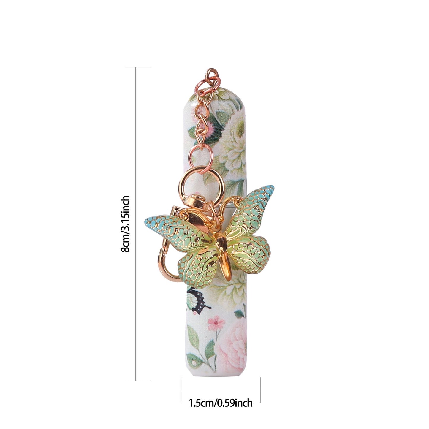 3 Pack Light Pink 5ml Portable Perfume Atomizer Keychain Butterfly Charm Floral Refillable Travel Spray Bottle Set - Same Design