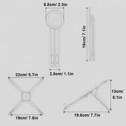 Orange Foldable Magnetic Phone & Tablet Stand Aluminium Alloy Laptop Holder Adjustable Desktop Stand for Mobile Phone, Tablet and Notebook