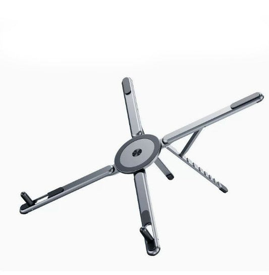 Gray Foldable Magnetic Phone & Tablet Stand Aluminium Alloy Laptop Holder Adjustable Desktop Stand for Mobile Phone, Tablet and Notebook Kemu |Fashion Home Kitchen Beauty