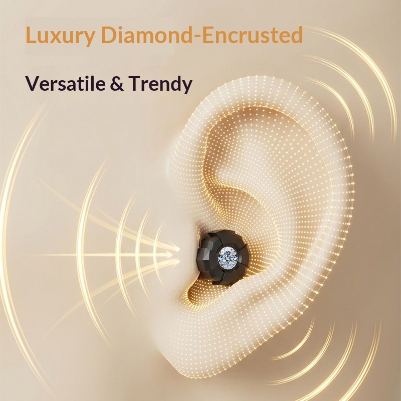 Black Luxury Diamond-Encrusted Noise Reduction Earplugs with Anti-Lost Lanyard - Soft Silicone Sleep & Study Ear Plugs for Comfortable Silence Kemu |Fashion Home Kitchen Beauty