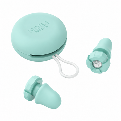 Green Luxury Diamond-Encrusted Noise Reduction Earplugs with Anti-Lost Lanyard - Soft Silicone Sleep & Study Ear Plugs for Comfortable Silence Kemu |Fashion Home Kitchen Beauty