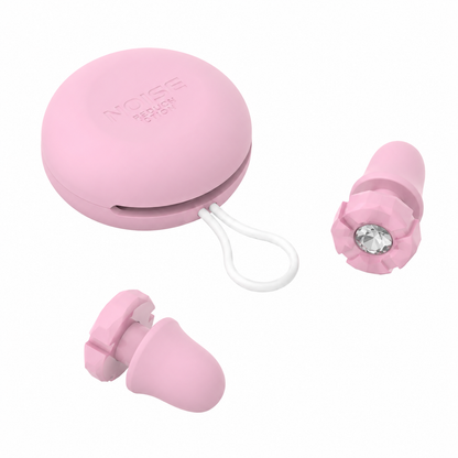 Pink Luxury Diamond-Encrusted Noise Reduction Earplugs with Anti-Lost Lanyard - Soft Silicone Sleep & Study Ear Plugs for Comfortable Silence Kemu |Fashion Home Kitchen Beauty
