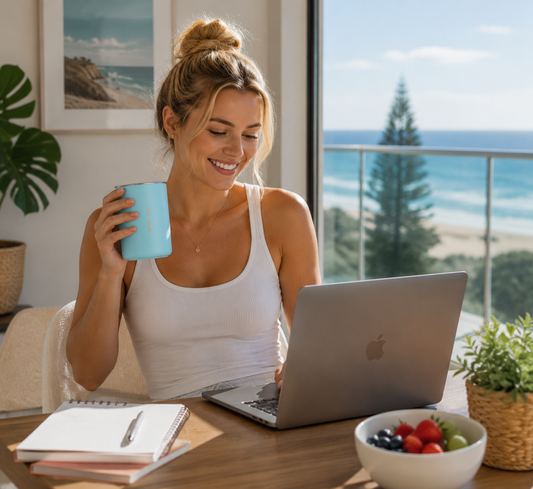 Blue 304 Stainless Steel Magnetic Hanging Water Bottle, 12.17 oz Double-Wall Insulated Coffee/Milk Cup with Magnetic Coaster Kemu |Fashion Home Kitchen Beauty