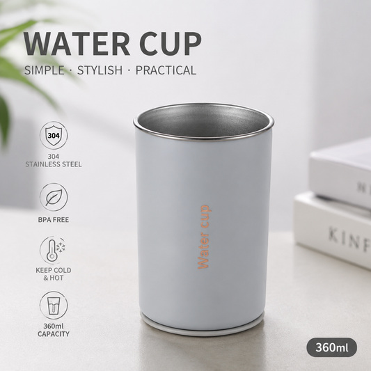 Gray 304 Stainless Steel Magnetic Hanging Water Bottle, 12.17 oz Double-Wall Insulated Coffee/Milk Cup with Magnetic Coaster Kemu |Fashion Home Kitchen Beauty