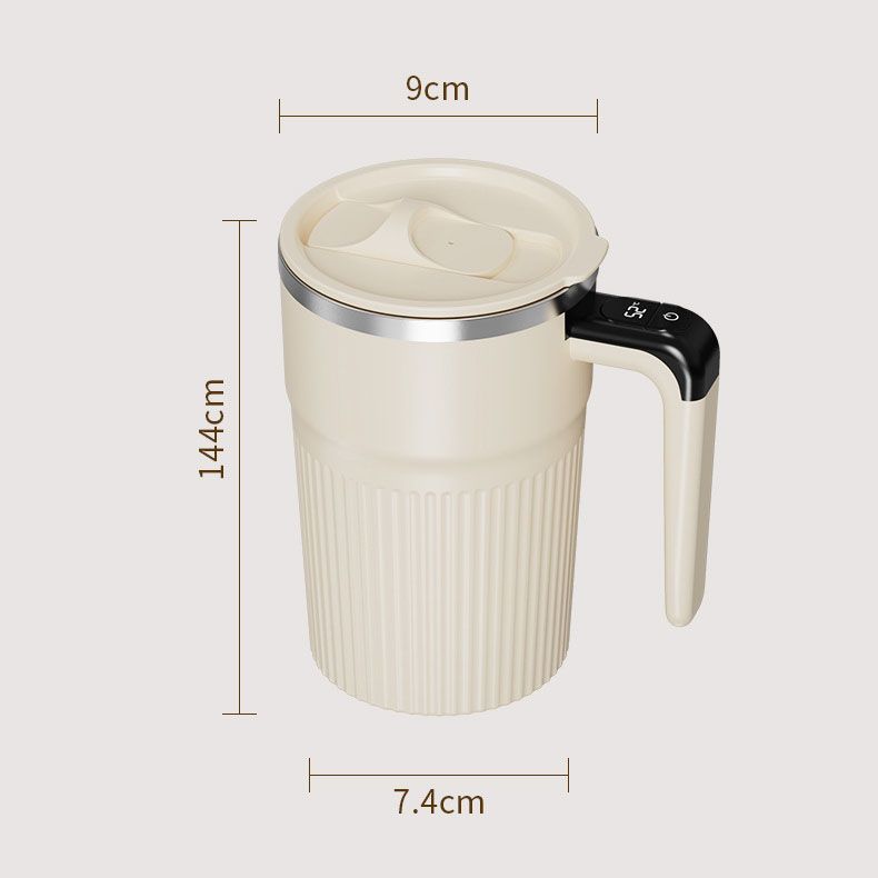 White Electric Self Stirring Mug with Temperature Display Type-C Rechargeable Insulated Coffee Mixing Cup Portable Magnetic Stirring Mug for Coffee Milk Protein Shake Home Office Use Kemu |Fashion Home Kitchen Beauty