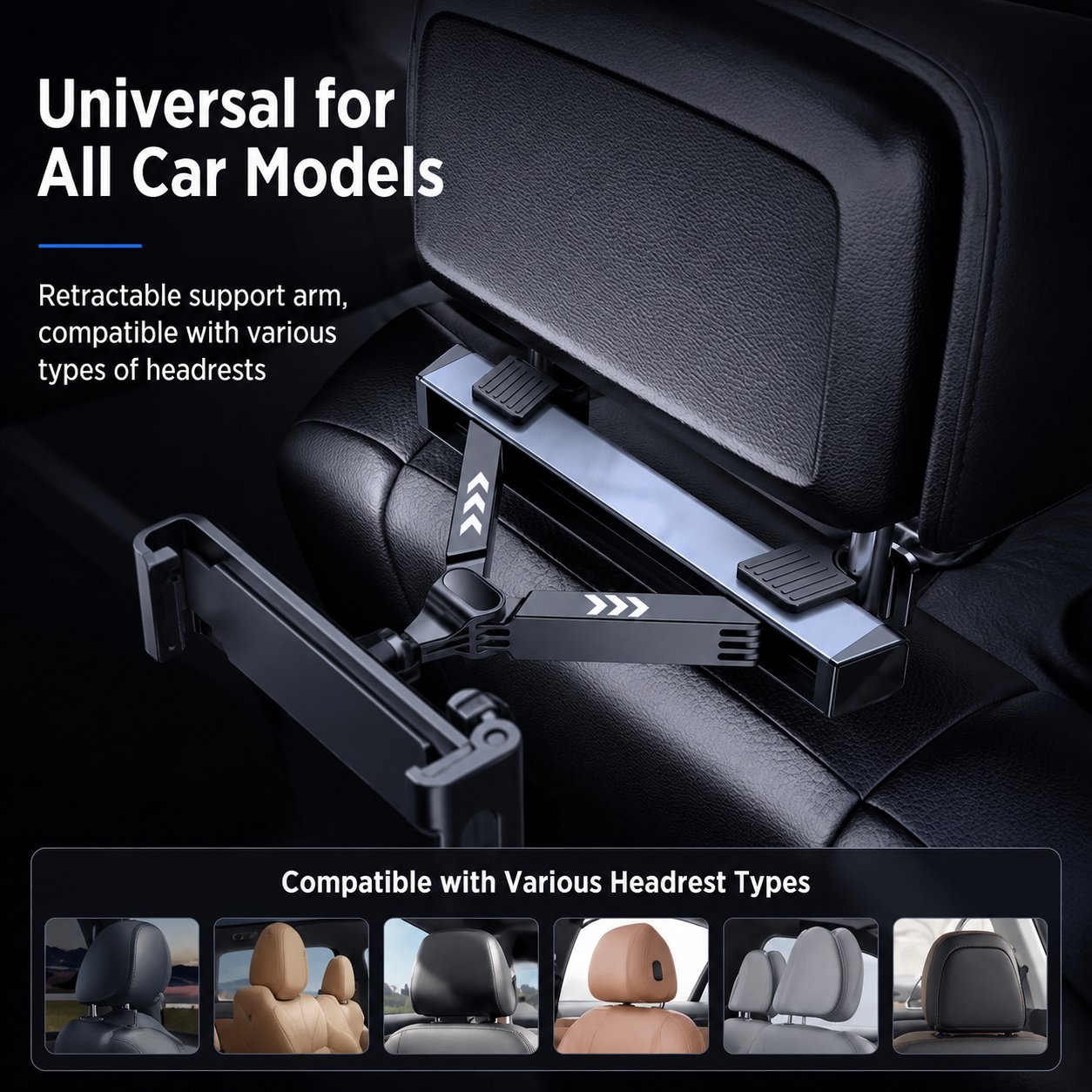 360° Rotating Car Back Seat Tablet & Phone Holder – Adjustable Headrest Mount for 4.7–12.9 Inch Devices, Universal Car Rear Entertainment Stand Kemu |Fashion Home Kitchen Beauty