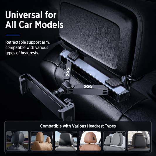 360° Rotating Car Back Seat Tablet & Phone Holder – Adjustable Headrest Mount for 4.7–12.9 Inch Devices, Universal Car Rear Entertainment Stand Kemu |Fashion Home Kitchen Beauty