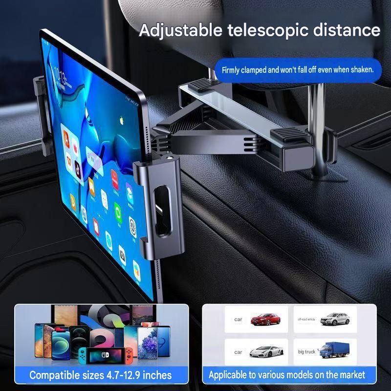 360° Rotating Car Back Seat Tablet & Phone Holder – Adjustable Headrest Mount for 4.7–12.9 Inch Devices, Universal Car Rear Entertainment Stand Kemu |Fashion Home Kitchen Beauty