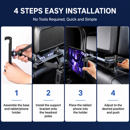 360° Rotating Car Back Seat Tablet & Phone Holder – Adjustable Headrest Mount for 4.7–12.9 Inch Devices, Universal Car Rear Entertainment Stand Kemu |Fashion Home Kitchen Beauty