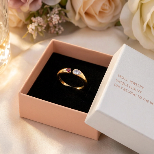 Adjustable Birthstone(June) Open Ring Set 18K Gold Plated Stainless Steel Minimalist Dainty Stackable Gemstone Rings Personalized Jewelry Gift Box Included Everyday Wear Gift Kemu |Fashion Home Kitchen Beauty
