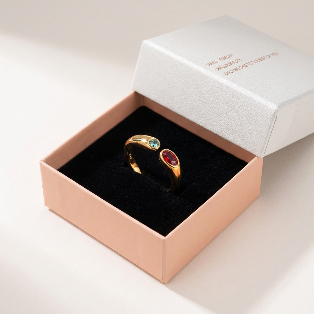 Adjustable Birthstone(June) Open Ring Set 18K Gold Plated Stainless Steel Minimalist Dainty Stackable Gemstone Rings Personalized Jewelry Gift Box Included Everyday Wear Gift Kemu |Fashion Home Kitchen Beauty