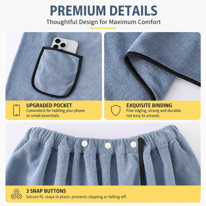 Men's Bath Wrap Microfiber Quick Dry Absorbent Adjustable Snap Closure Light blue Bath Towel Wrap Lightweight Bathroom Spa Gym Travel Use 70x150cm Comfortable Fit