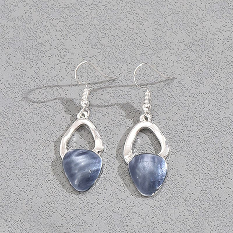 Blue Elegant Oil Drip Necklace and Earrings Set for Women, Irregular Design Alloy Jewelry Set, Fashion Statement Pendant Necklace with Drop Earrings, Blue Green Enamel Jewelry Gift Set with Jewelry Box Included Kemu |Fashion Home Kitchen Beauty