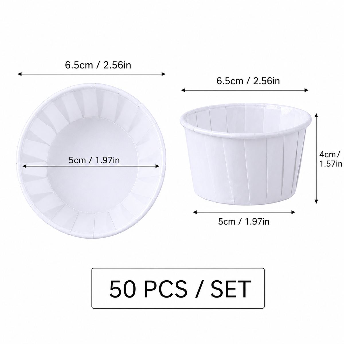 White 50Pcs Cupcake Baking Cups 2.56in Greaseproof Paper Liners for Muffins Cupcakes Air Fryer and Dessert Baking, Disposable Fluted Baking Cups for Home Kitchen Use Kemu |Fashion Home Kitchen Beauty