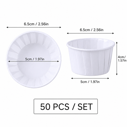 White 50Pcs Cupcake Baking Cups 2.56in Greaseproof Paper Liners for Muffins Cupcakes Air Fryer and Dessert Baking, Disposable Fluted Baking Cups for Home Kitchen Use Kemu |Fashion Home Kitchen Beauty