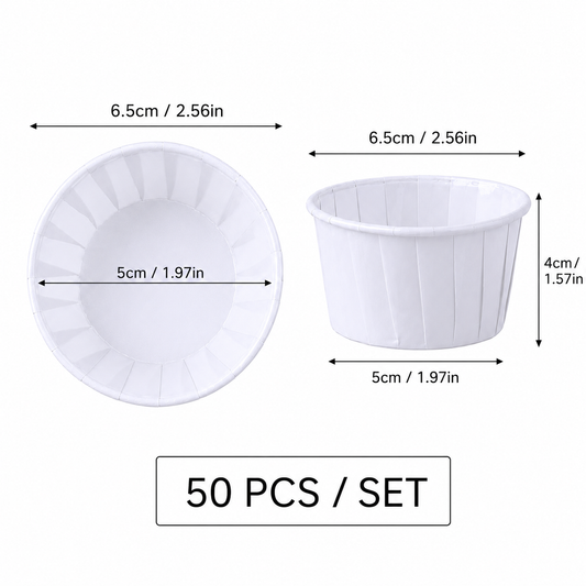White 50Pcs Cupcake Baking Cups 2.56in Greaseproof Paper Liners for Muffins Cupcakes Air Fryer and Dessert Baking, Disposable Fluted Baking Cups for Home Kitchen Use Kemu |Fashion Home Kitchen Beauty