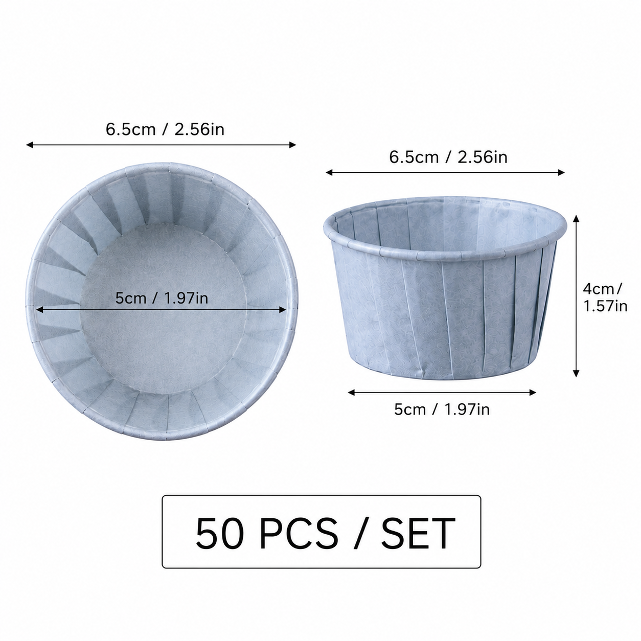 Blue 50Pcs Cupcake Baking Cups 2.56in Greaseproof Paper Liners for Muffins Cupcakes Air Fryer and Dessert Baking, Disposable Fluted Baking Cups for Home Kitchen Use Kemu |Fashion Home Kitchen Beauty