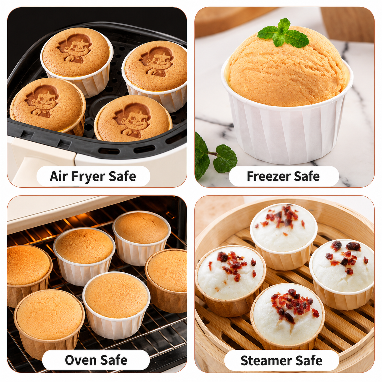 Blue 50Pcs Cupcake Baking Cups 2.56in Greaseproof Paper Liners for Muffins Cupcakes Air Fryer and Dessert Baking, Disposable Fluted Baking Cups for Home Kitchen Use Kemu |Fashion Home Kitchen Beauty
