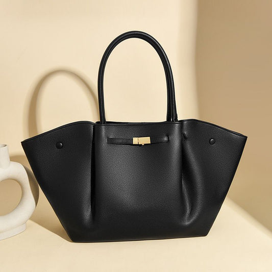 Black Women's Wings Shape New York Slouchy Tote Bag (61 x 13 x 29CM) - Soft Textured PU, Oversized Dumpling Shoulder Handbag with Magnetic Closure, Organised Pockets and Metal Feet Kemu |Fashion Home Kitchen Beauty