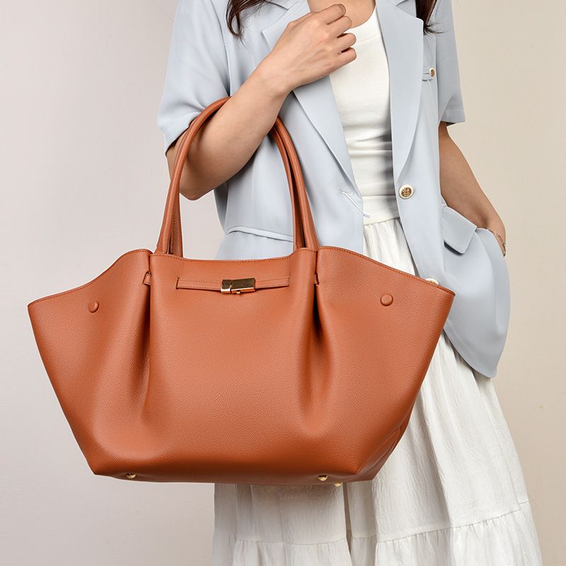 Coffee Women's Wings Shape New York Slouchy Tote Bag (61 x 13 x 29CM) - Soft Textured Suede, Oversized Dumpling Shoulder Handbag with Magnetic Closure, Organised Pockets and Metal Feet Kemu |Fashion Home Kitchen Beauty