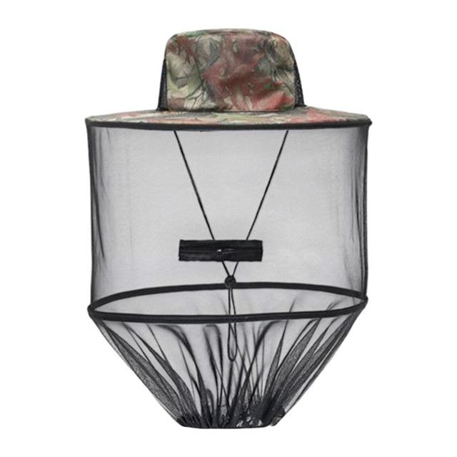 Camouflage-2 Foldable Mosquito Net Fishing Hat with Storage Bag - Wide Brim Sun Shade and Adjustable Dense Mesh Face Veil, Outdoor Headwear for Angling & Leisure Kemu |Fashion Home Kitchen Beauty