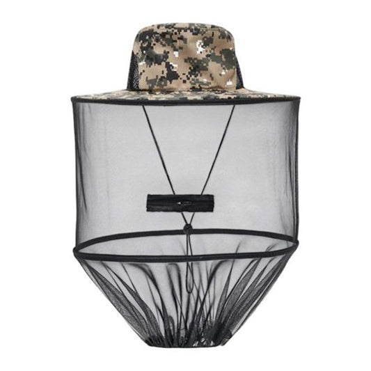 Camouflage-3 Foldable Mosquito Net Fishing Hat with Storage Bag - Wide Brim Sun Shade and Adjustable Dense Mesh Face Veil, Outdoor Headwear for Angling & Leisure Kemu |Fashion Home Kitchen Beauty