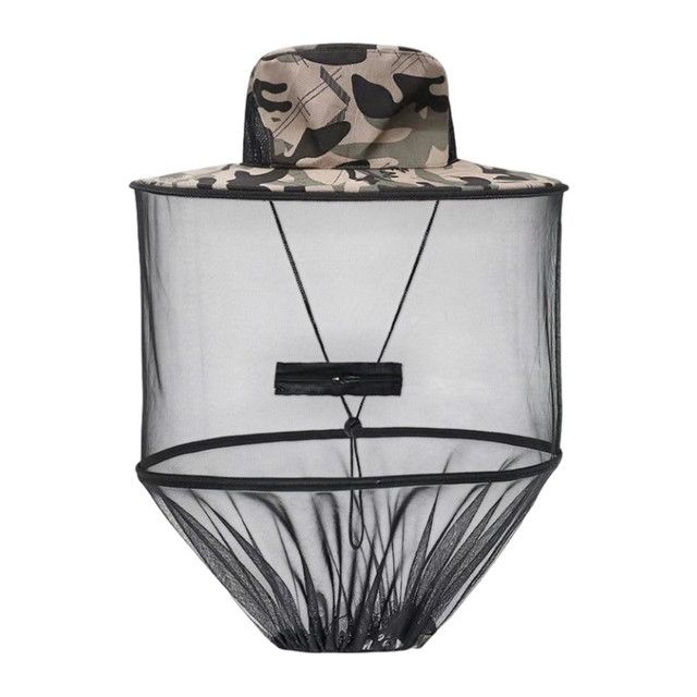 Camouflage-4 Foldable Mosquito Net Fishing Hat with Storage Bag - Wide Brim Sun Shade and Adjustable Dense Mesh Face Veil, Outdoor Headwear for Angling & Leisure Kemu |Fashion Home Kitchen Beauty