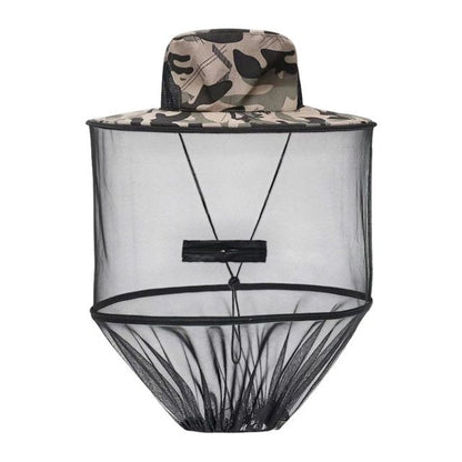 Camouflage-4 Foldable Mosquito Net Fishing Hat with Storage Bag - Wide Brim Sun Shade and Adjustable Dense Mesh Face Veil, Outdoor Headwear for Angling & Leisure Kemu |Fashion Home Kitchen Beauty