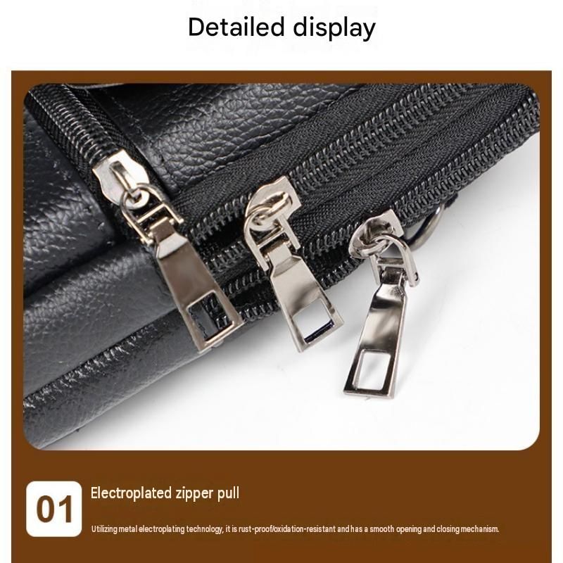 Brown Leather Belt Phone Pouch - Multi-Pocket Waist Bag with Shoulder Strap, Durable Zipper Closure for Work, Cycling & Daily Carry Kemu |Fashion Home Kitchen Beauty