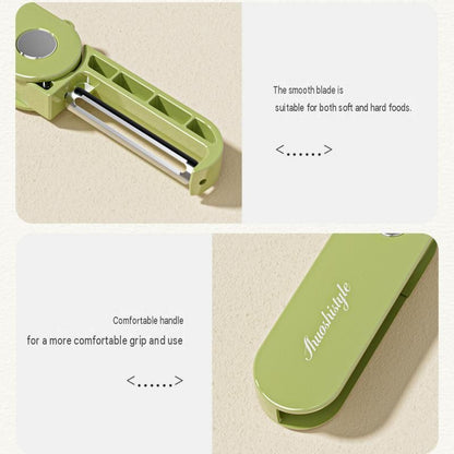 Home Fruit & Vegetable Peeling and Slicing Prep Set-Yellow Folding Peeler and Red Fruit Slicer - Portable Stainless Steel Kitchen Tools for Camping, Home Use, and Travel Kemu |Fashion Home Kitchen Beauty