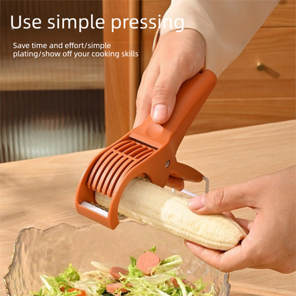 Home Fruit & Vegetable Peeling and Slicing Prep Set-Yellow Folding Peeler and Red Fruit Slicer - Portable Stainless Steel Kitchen Tools for Camping, Home Use, and Travel Kemu |Fashion Home Kitchen Beauty