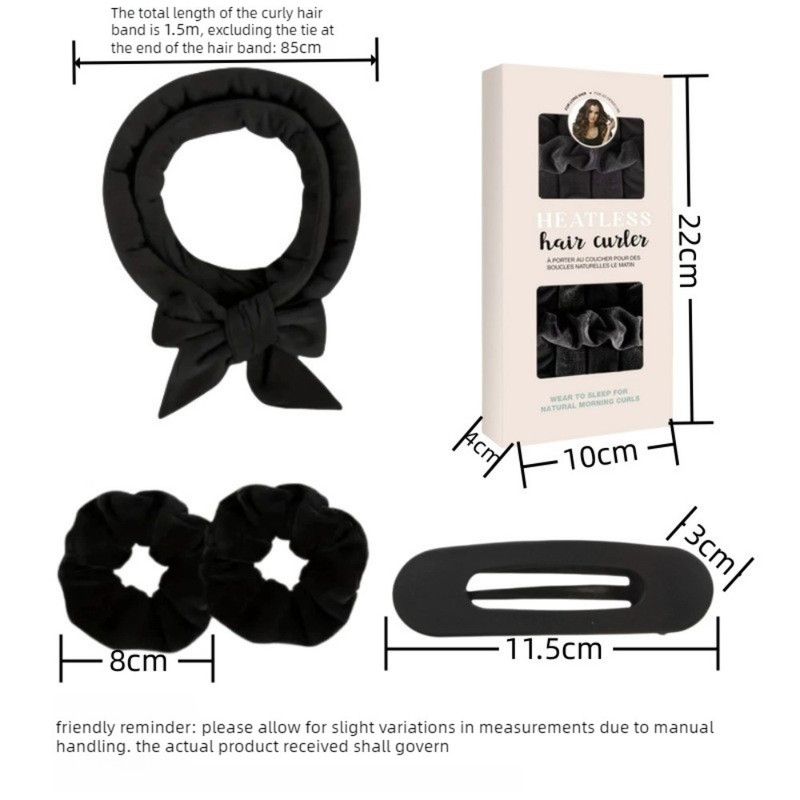 Velvet Heatless Hair Curlers Set, Overnight No-Heat Curling Ribbon with Scrunchies & Hair Clip - Red Kemu |Fashion Home Kitchen Beauty