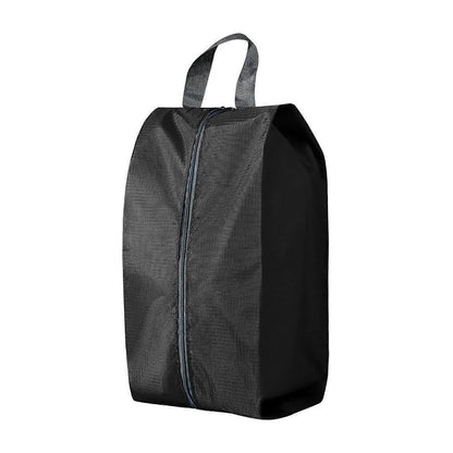 A black zippered travel or laundry bag with a top carry handle, shown on a plain white background.