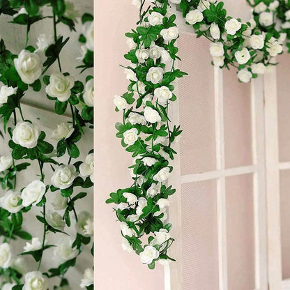 Artificial Rose Vine - White 2.5m Kemu |Fashion Home Kitchen Beauty