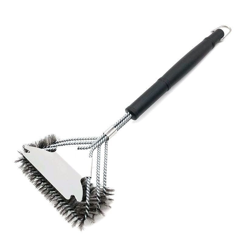 3-Row Heavy Duty BBQ Wire Grill Cleaning Brush with Scraper, Barbecue Grill Grate Cleaner for Gas Charcoal Smokers and Outdoor BBQ Use Kemu |Fashion Home Kitchen Beauty