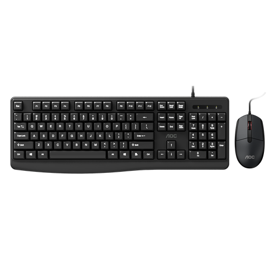AOC KM170B/97 Wired Home & Office Keyboard + Mouse Combo 1.5M cables Black - Kemu |Fashion Home Kitchen Beauty