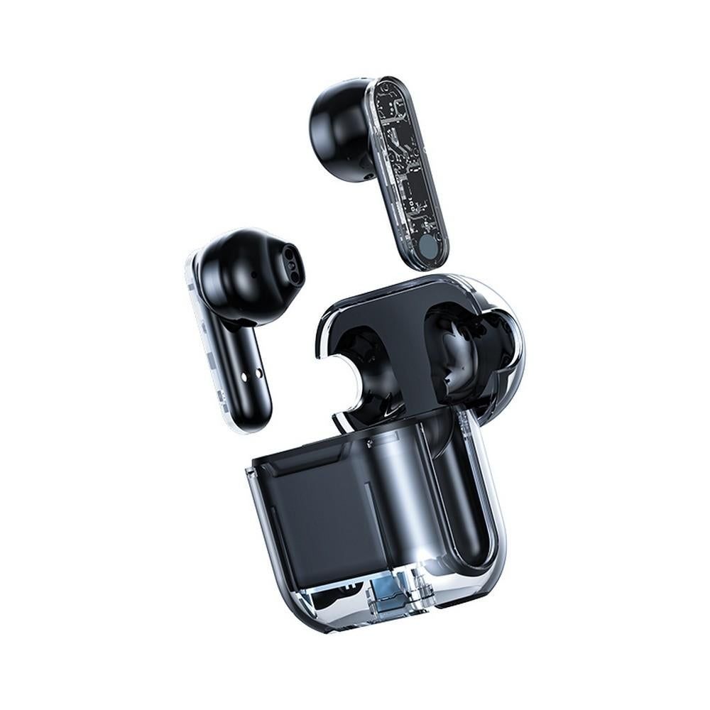 TWS Wireless Earphones 5.3 Bluetooth Headset with Mic HD Sound Auriculares Transparent Cute Half in Ear Headphones -Green Kemu |Fashion Home Kitchen Beauty