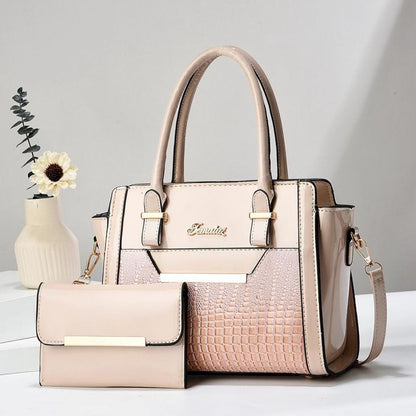 Mint pink Women's Handbag Set - Large Capacity 2 Piece Shoulder Bag with Matching Wallet Kemu |Fashion Home Kitchen Beauty