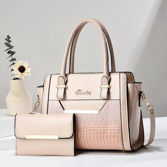Mint pink Women's Handbag Set - Large Capacity 2 Piece Shoulder Bag with Matching Wallet Kemu |Fashion Home Kitchen Beauty