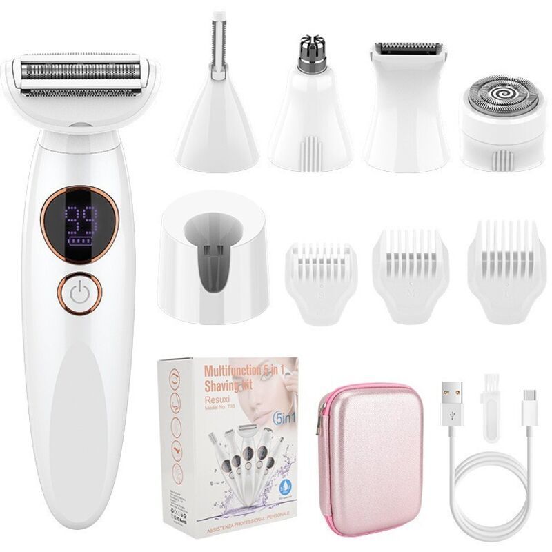 5, in Body, Eyebrows Bikini Line Intimate Trimmer, 1 Electric Shaver for Women, IPX7 Waterproof Bikini Trimmer with USB Charging Station for Face Kemu |Fashion Home Kitchen Beauty