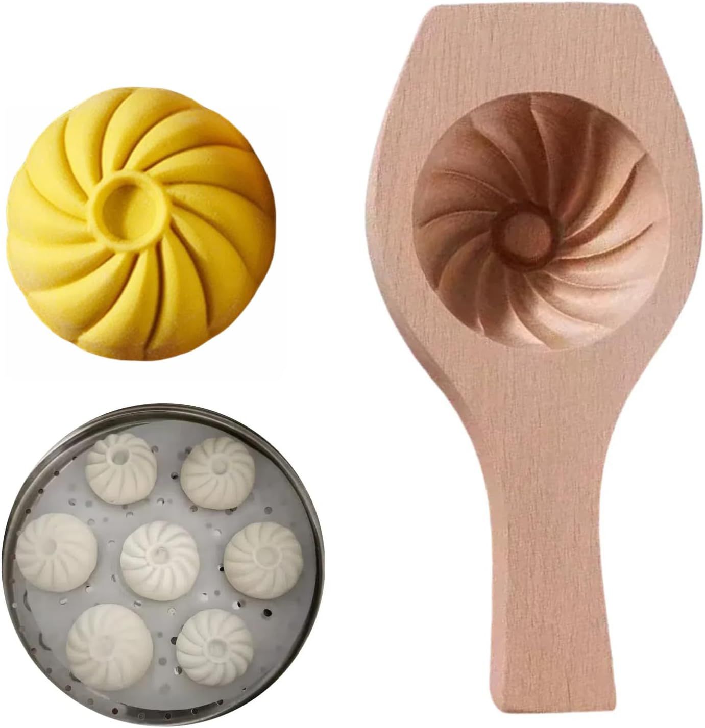Wooden Bao Bun Maker,Baozi Maker Machine,Wooden Steam Bun Mold,This Kitchen Appliances And Gadgets Is the Best Gift for Asian Food Enthusiasts And Dumpling Maker (Ordinary Steamed Buns) Kemu |Fashion Home Kitchen Beauty