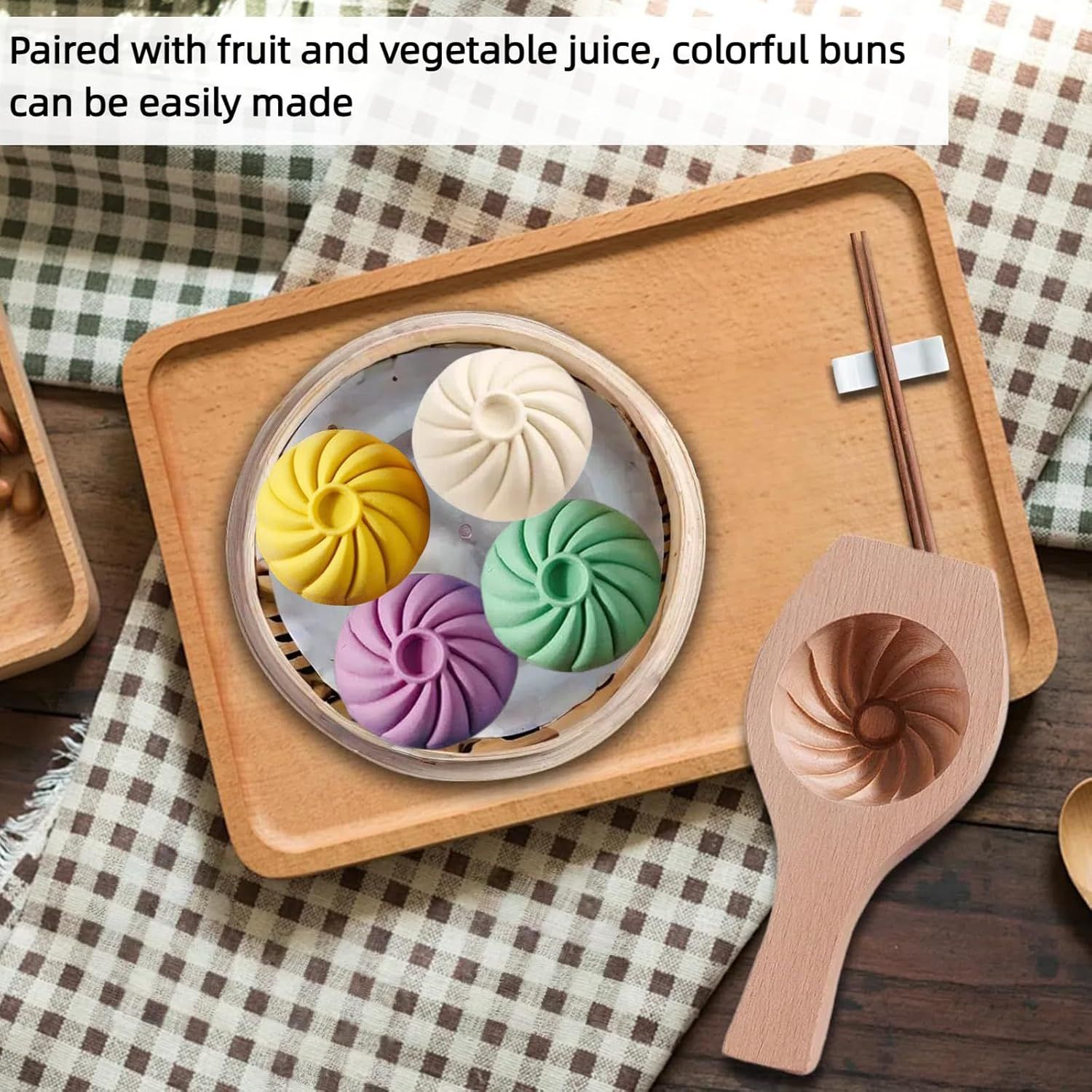 Wooden Bao Bun Maker,Baozi Maker Machine,Wooden Steam Bun Mold,This Kitchen Appliances And Gadgets Is the Best Gift for Asian Food Enthusiasts And Dumpling Maker (Ordinary Steamed Buns) Kemu |Fashion Home Kitchen Beauty