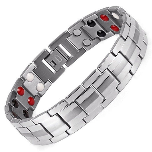 Zinc alloy Cross Bracelet for Men,Magnetic Therapy Bracelet with Magnets - with Double Row 4 Elements Magnets Kemu |Fashion Home Kitchen Beauty