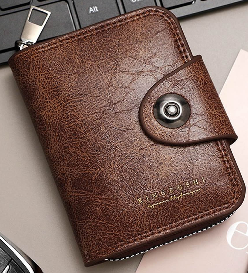 Mens Accordion Wallet | 16 Card Slots PU Leather Multi Card Holder with Magnetic Closure & Coin Pocket – Light Brown Kemu |Fashion Home Kitchen Beauty