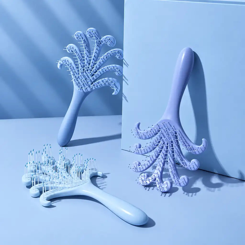 Light Blue Octopus Scalp Massage Brush – Wet & Dry, 1 Piece